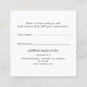 ピンク黄色の水彩のお客様紹介カード 紹介カード (裏面)