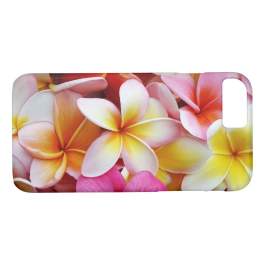 ピンク黄色の白の混合プルメリア花 Case-Mate iPhoneケース (裏面(横))
