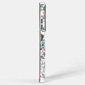 ピンク黄色の花柄 SAMSUNG GALAXYケース (右側面)