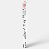 ピンク黄色の花柄 SAMSUNG GALAXYケース (左側面)