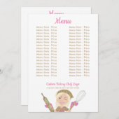 ピンク黄色の長い髪のパン屋の女の子シェフ ヴィーガン ペストリー メニュー (正面/裏面)