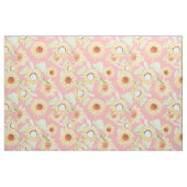 ピンク黄色ひまわり花水彩フローラ ファブリック (ヤード)