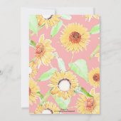 ピンク黄色ひまわり花水彩フローラ 招待状 (裏面)