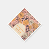 ピンク黄色オレンジ色の野結婚花 スタンダードカクテルナプキン (角)