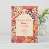 ピンク黄色オレンジ色の野結婚花 セーブザデート (スタンド正面)