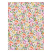 ピンク黄色オレンジ色バラ花模様 テーブルクロス (正面)