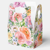 ピンク黄色オレンジ色バラ花模様 フェイバーボックス (オープン)