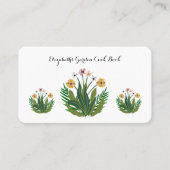 ピンク黄色フローラ花水彩カスタム色 名刺 (正面)