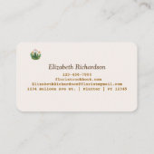 ピンク黄色フローラ花水彩カスタム色 名刺 (裏面)