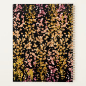 ピンク黒のグリッターの弓金ゴールドきらめく プランナー手帳 (裏面)