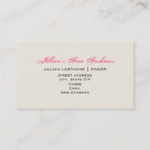 ピンク黒の魅力のある帽子屋さん服屋 名刺 (裏面)