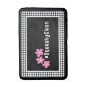 ピンク黒カスタマイズ可能な花ハッシュタグドームルーム バスマット (正面縦)