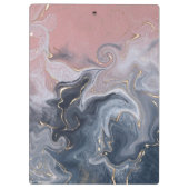 ピンク黒グレー装飾水カラー大理石 クリップボード (裏面)