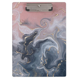 ピンク黒グレー装飾水カラー大理石 クリップボード