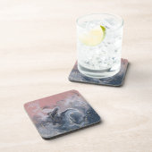 ピンク黒グレー装飾水カラー大理石 コースター (右側)