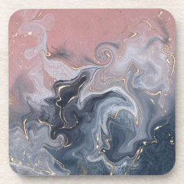 ピンク黒グレー装飾水カラー大理石 コースター