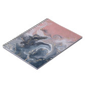 ピンク黒グレー装飾水カラー大理石 ノートブック (左側)