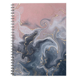 ピンク黒グレー装飾水カラー大理石 ノートブック