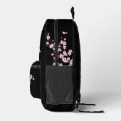ピンク黒花柄 プリントバックパック (右)