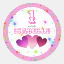 ピンク1ガーリーと名前のみハート紙吹雪