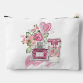 ピンク10代のと白のガールコスメ アクセサリーポーチ (裏面)