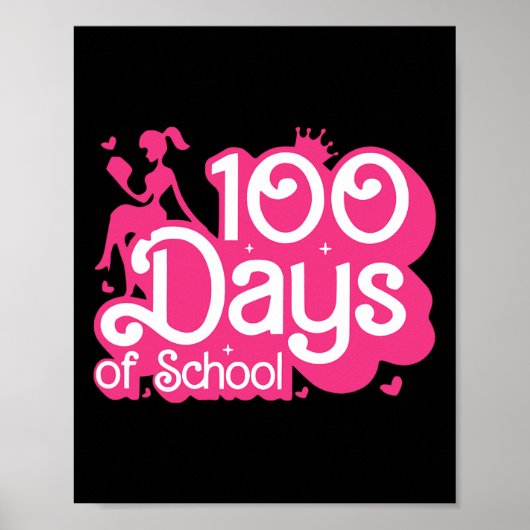 ピンク100日ズオブスクールガール100日目先生Sch ポスター (正面)