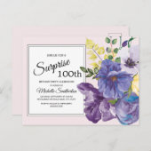 ピンク100誕生日の紫色の水彩フローラ ポストカード (正面/裏面)