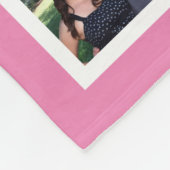 ピンク11の写真のコラージュのモザイク正方形フレームのモノグラム フリースブランケット (角)