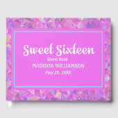 ピンク16誕生日パーソナライズされたゲストブックジオメトリック ゲストブック (正面)