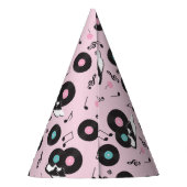 ピンク1950sレトロダイナーバースデーパーティーハット – Sock H パーティーハット (裏面)