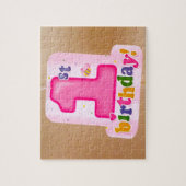 ピンク1st誕生日ラベルオンドア ジグソーパズル (縦)