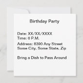 ピンク1st誕生日ラベルオンドア 招待状 (裏面)