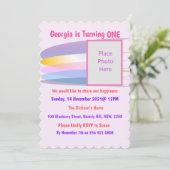 ピンク1st誕生日招待状 招待状 (スタンド正面)