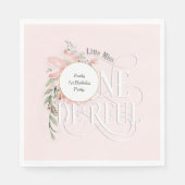 ピンク1th誕生日リトル恋しく思オネダーランド スタンダードランチョンナプキン (正面)