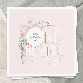 ピンク1th誕生日リトル恋しく思オネダーランド スタンダードランチョンナプキン