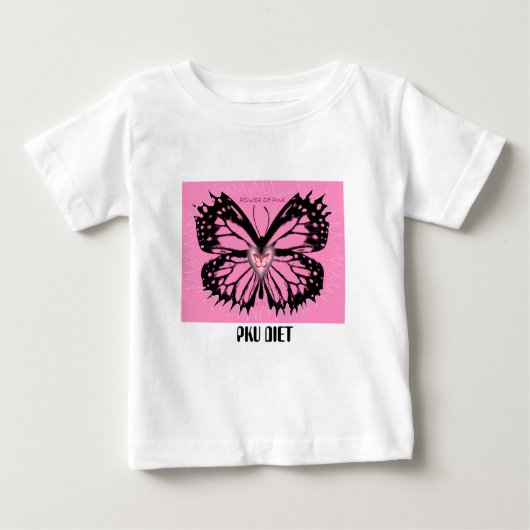 ピンク2のパワー，赤美しい, PKUダイエット ベビーTシャツ (正面)