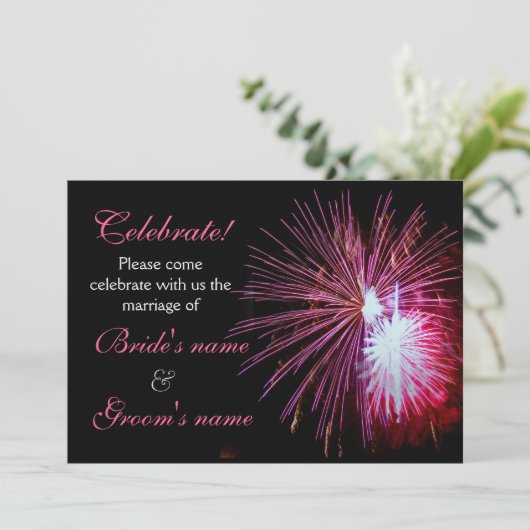 ピンク2を結婚するお祝い 招待状 (スタンド正面)