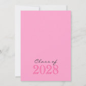 ピンク2トーンクラシック2写真卒業 招待状 (裏面)