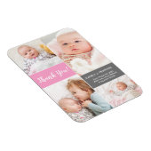 ピンク2人目の女の子フォトコラージュありがとうカスタム マグネット (右側)