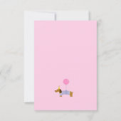 ピンク2匹が犬を連れて2回目の誕生日招待状 招待状 (裏面)