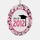 ピンク2012及び黒い(ばちゃばちゃ)跳ねるの卒業のクラス セラミックオーナメント (右)
