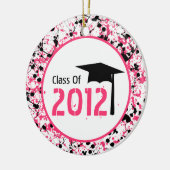 ピンク2012及び黒い(ばちゃばちゃ)跳ねるの卒業のクラス セラミックオーナメント (左)