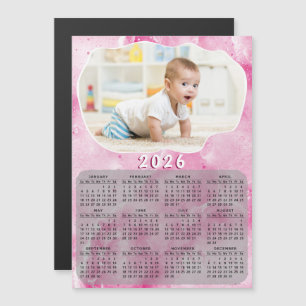 ピンク2025磁気カレンダーカスタム写真