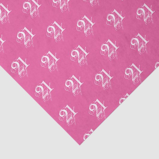 ピンク21歳の誕生日ファンシーフォントティッシュペーパー 薄葉紙 (詳細)