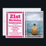 ピンク21stフォトバースデーパーティーへの招待 招待状<br><div class="desc">このピンク21stフォト誕生日招待状を友だちと家族に送信する。カスタマイズパーティー情報と写真お気に入りので</div>