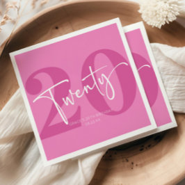 ピンク220th20誕生日パーティー スタンダードランチョンナプキン