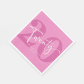 ピンク220th20誕生日パーティー スタンダードランチョンナプキン (角)