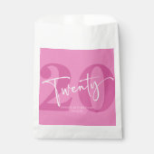 ピンク220th20誕生日パーティー フェイバーバッグ (正面)