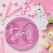 ピンク220th20誕生日パーティー ペーパープレート (パーティー)