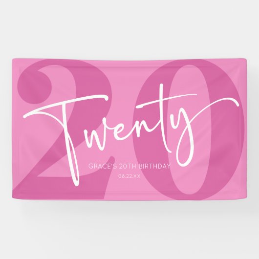 ピンク220th20誕生日パーティー 横断幕 (横)